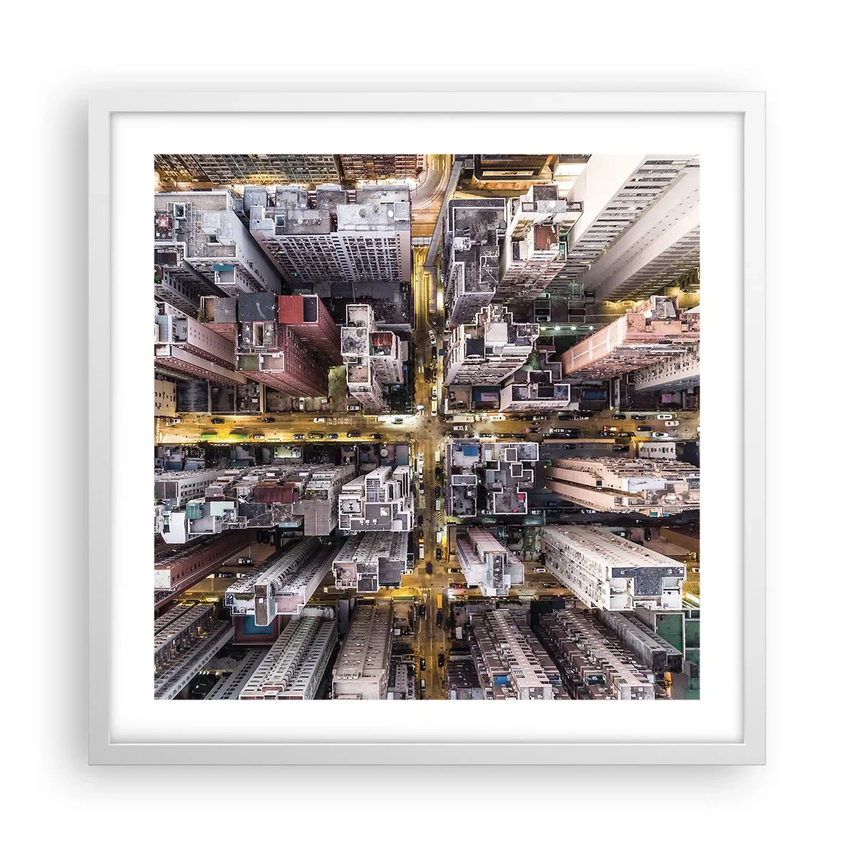 Affiche dans un cadre blanc - Poster - Salutations de Hong-Kong - 50x50 cm