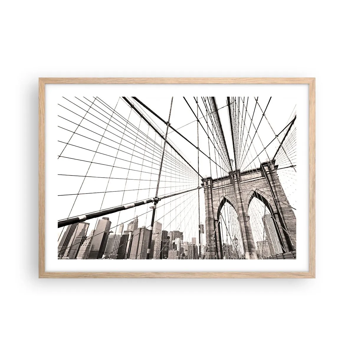 Affiche dans un chêne clair - Poster - Cathédrale New Yorkaise - 70x50 cm