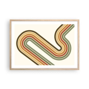 Affiche dans un chêne clair - Poster - En zig zag vers le but - 70x50 cm