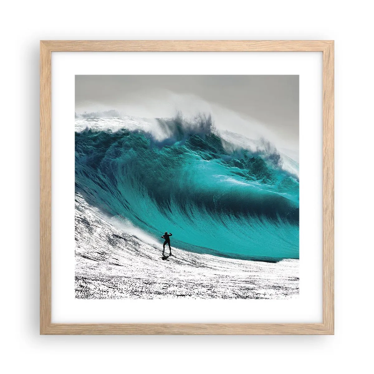 Affiche dans un chêne clair - Poster - Challenge accepté - 40x40 cm