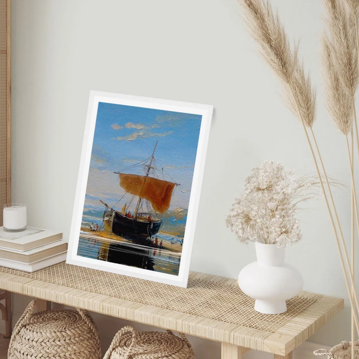 Affiche dans un cadre blanc - Poster - Eau, terre, air - 40x50 cm