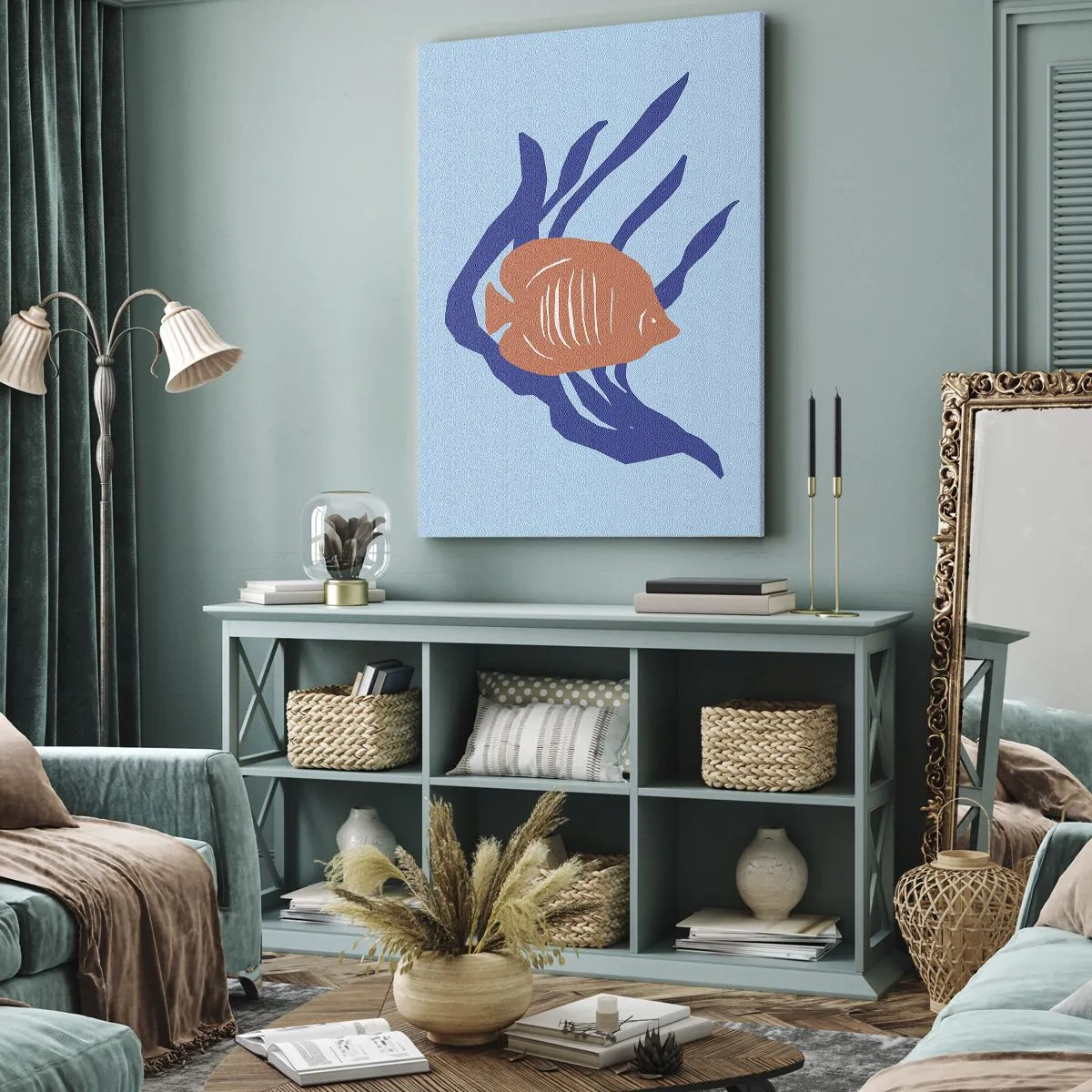 Impression sur toile - Image sur toile - Habitant des eaux coralliennes - 55x100 cm