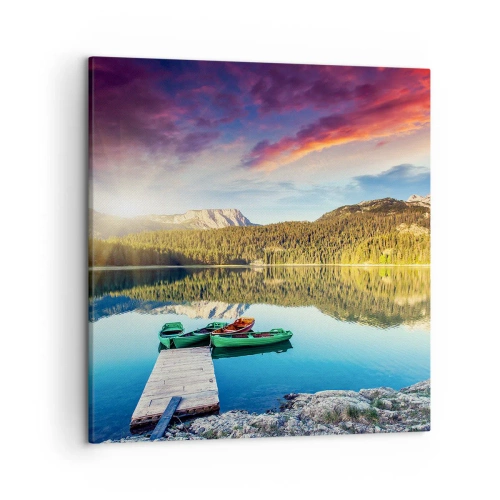 Impression sur toile - Image sur toile - Aussi lisse qu'un miroir au-dessus de l'eau - 50x50 cm