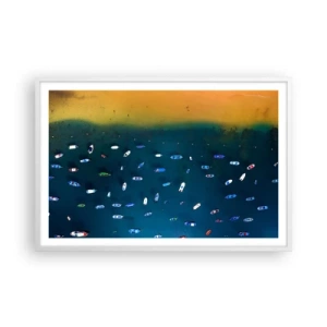 Affiche dans un cadre blanc - Poster - Jeu de vacances - 91x61 cm