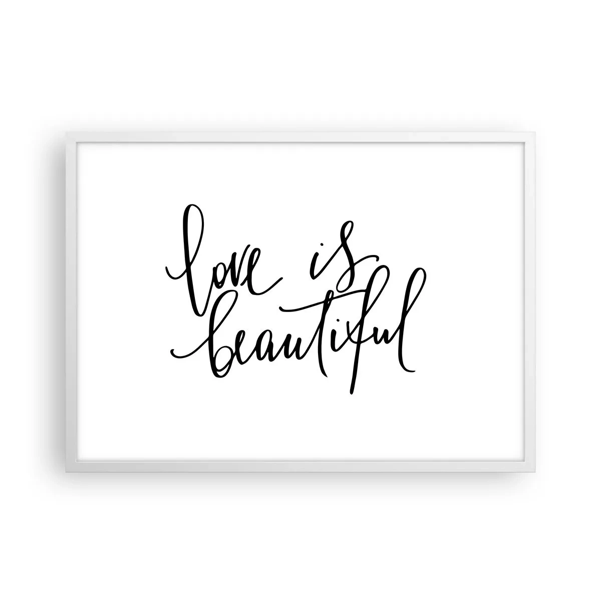 Affiche dans un cadre blanc - Poster - Lire et répéter - 70x50 cm