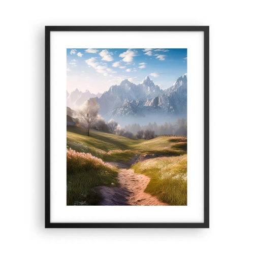 Affiche dans un cadre noir - Poster - Vallée idyllique - 40x50 cm