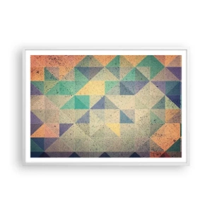 Affiche dans un cadre blanc - Poster - République des triangles - 100x70 cm
