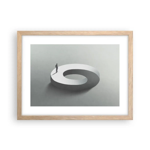 Affiche dans un chêne clair - Poster - Et sois intelligent ici - 40x30 cm