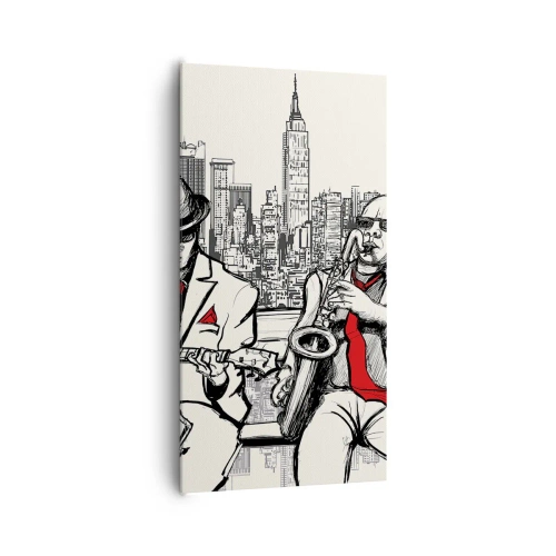 Impression sur toile - Image sur toile - improvisation new-yorkaise - 65x120 cm