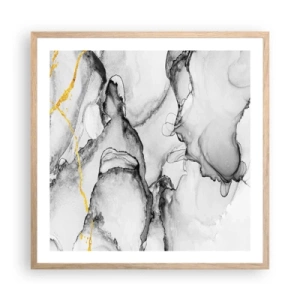 Affiche dans un chêne clair - Poster - Composition à motif or - 60x60 cm