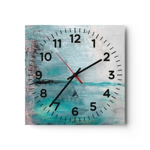 Horloge murale - Pendule murale - Horizontalement en bleu - 40x40 cm