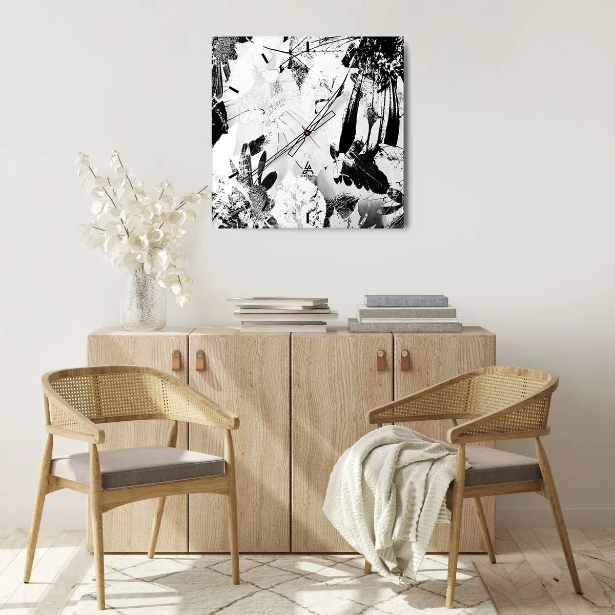 Horloge murale - Pendule murale - Automne en négatif - 30x30 cm