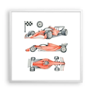 Affiche dans un cadre blanc - Poster - poursuis ton rêve - 60x60 cm