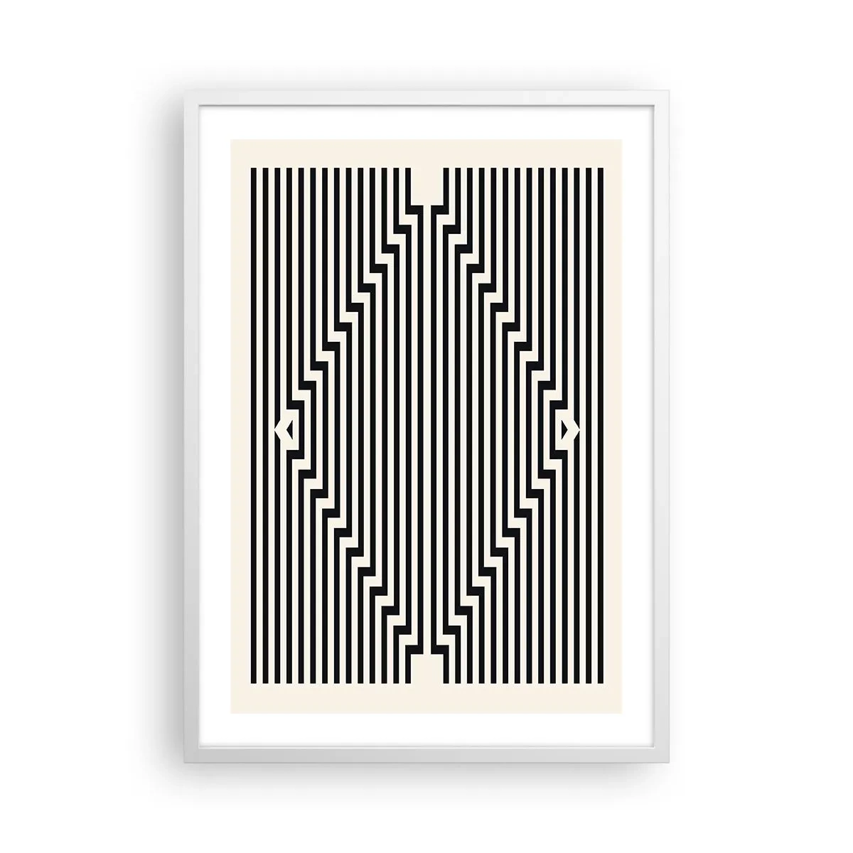 Affiche dans un cadre blanc - Poster - Illusion géométrique - 50x70 cm