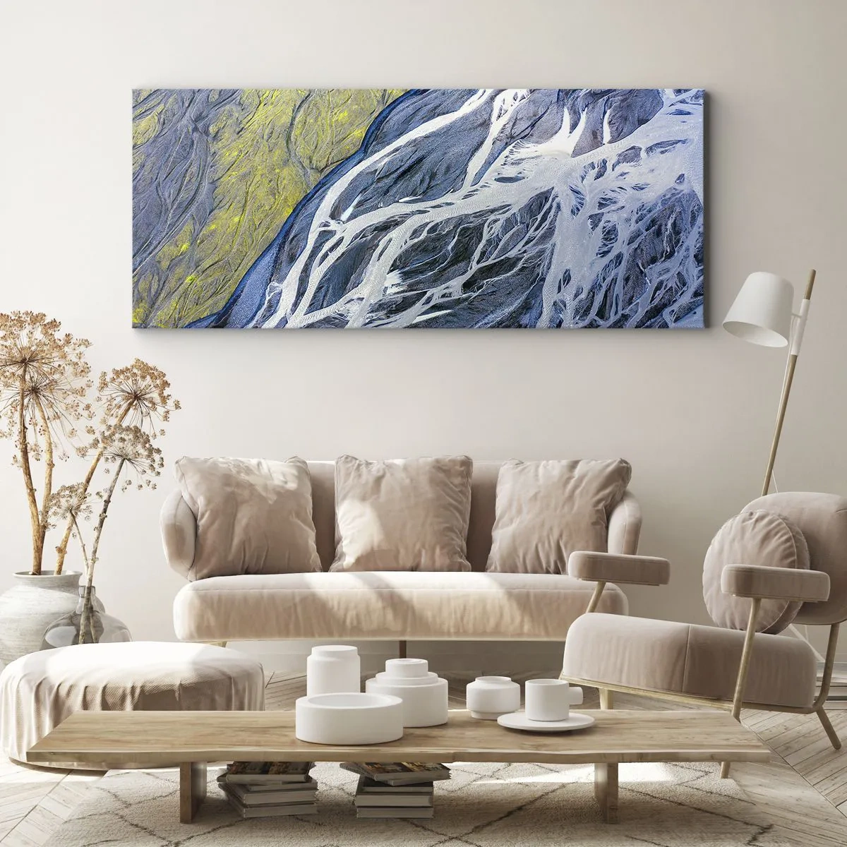 Impression sur toile - Image sur toile - Peintures rupestres de la nature - 100x40 cm