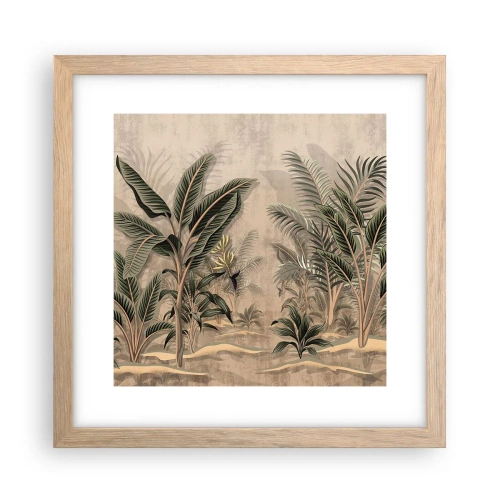 Affiche dans un chêne clair - Poster - Une gravure de style colonial - 30x30 cm