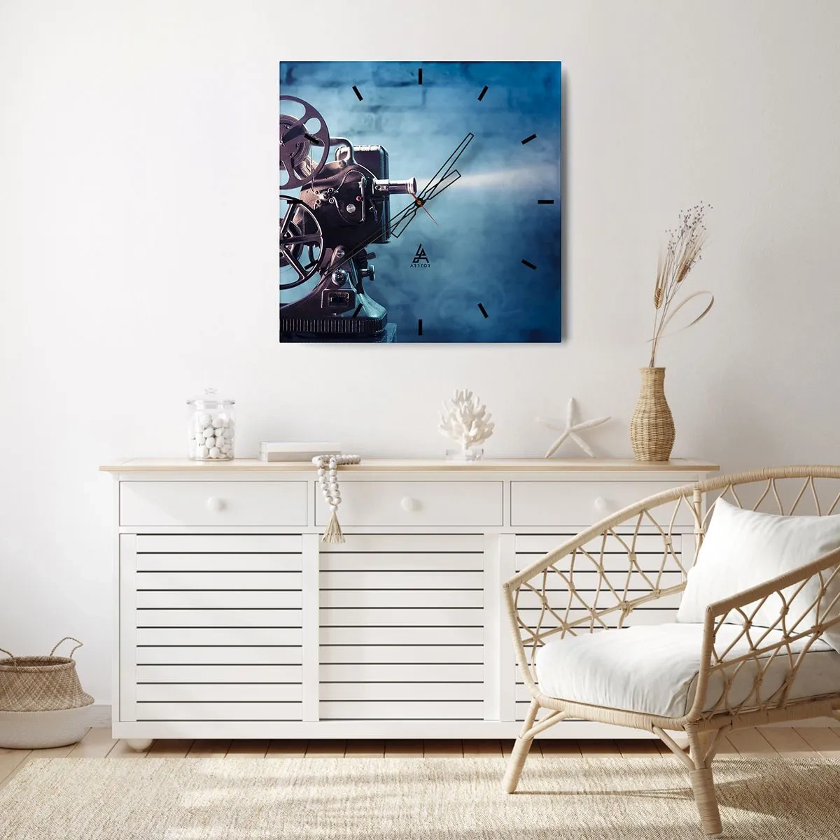 Horloge murale - Pendule murale - Dans un vieux cinéma - 40x40 cm