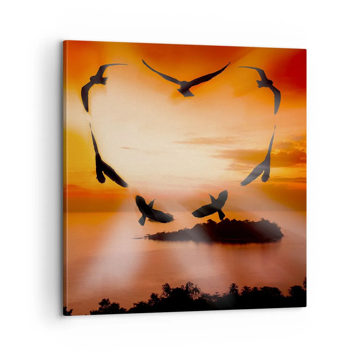 Impression sur toile - Image sur toile - Aimer le monde comme les oiseaux - 60x60 cm