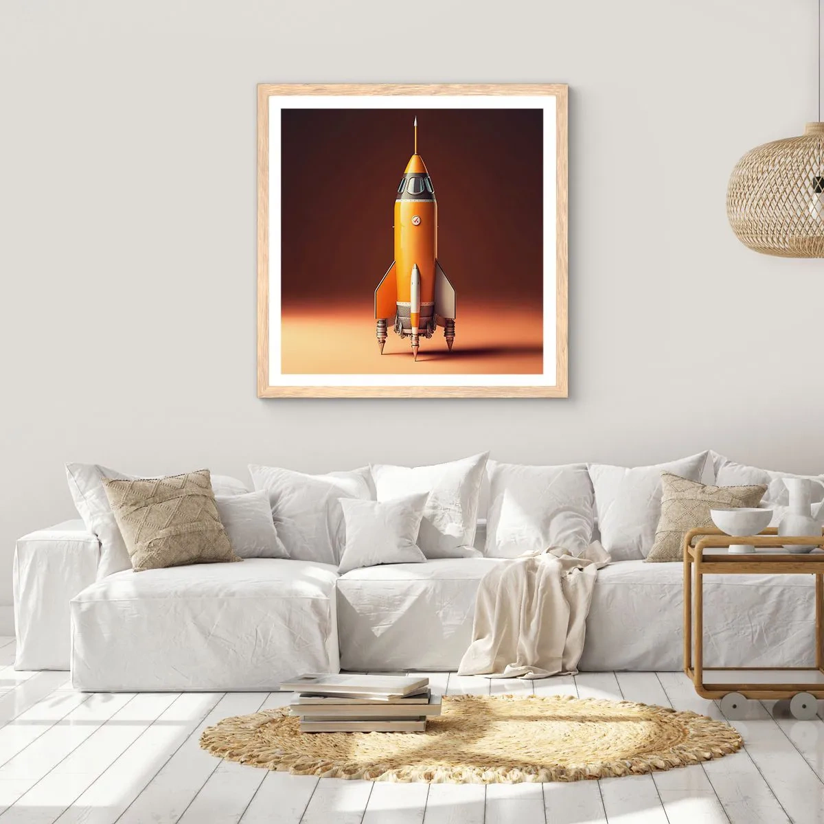 Affiche dans un chêne clair - Poster - Ça commence par un rêve - 40x40 cm