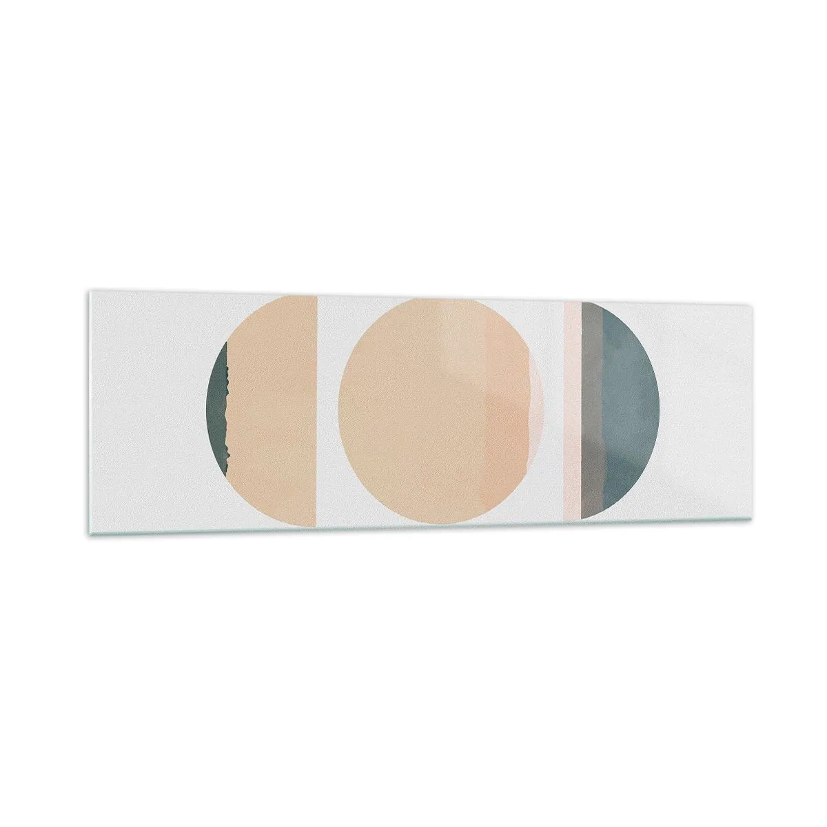 Impression sur verre - Image sur verre - Formes géométriques abstraites aux couleurs pastel - 160x50cm - Cercles après cercles - Décoration murale moderne pour le salon et la chambre ARTTOR