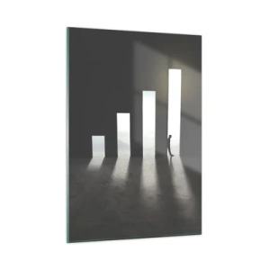 Impression sur verre - Image sur verre - L'homme à la lumière de la croissance symbolisant le développement - 50x70cm - Succès – impression - Décoration murale moderne pour le salon et la chambre ARTTOR