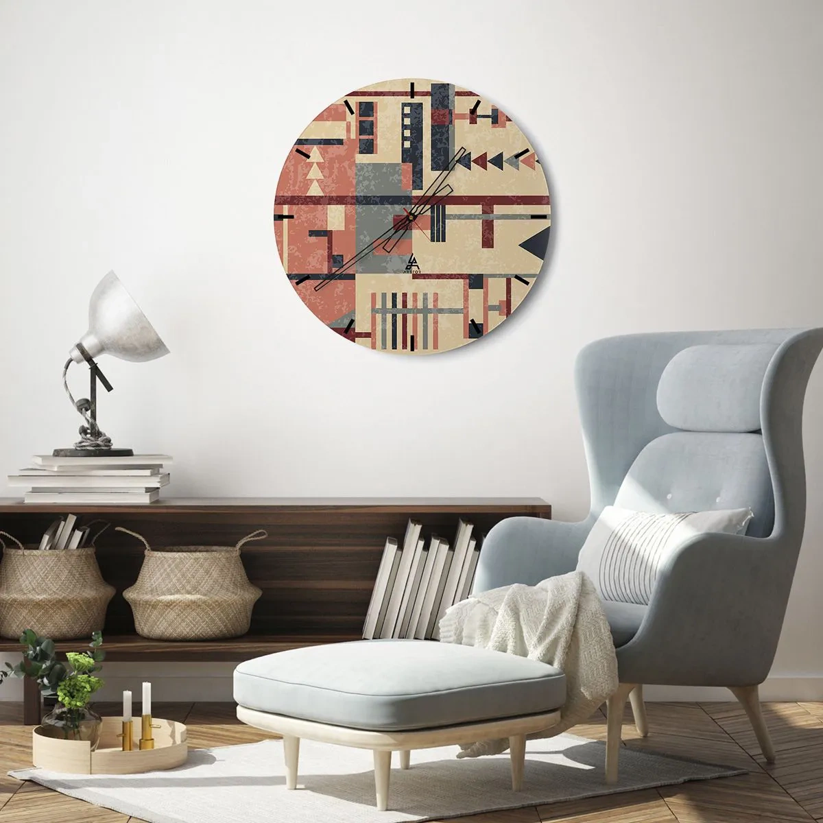 Horloge murale - Pendule murale - Une combinaison de verticaux et d'horizontaux - 30x30 cm