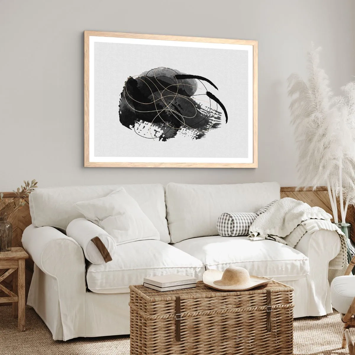 Affiche dans un chêne clair - Poster - Fait de noir - 70x50 cm