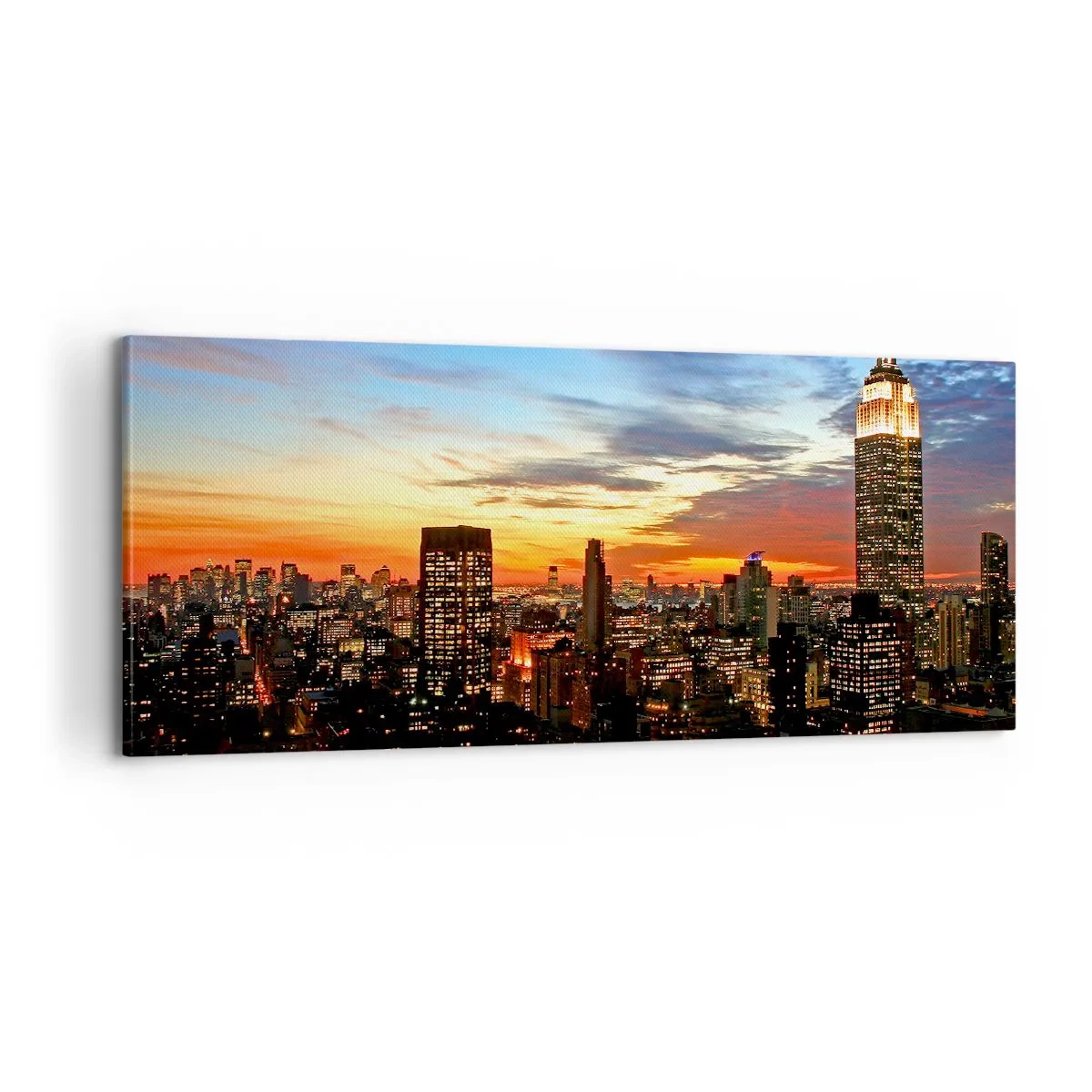 Impression sur toile - Image sur toile - Nuit américaine lumineuse - 100x40 cm
