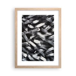 Affiche dans un chêne clair - Poster - L'abstraction dans l'esprit industriel - 30x40 cm