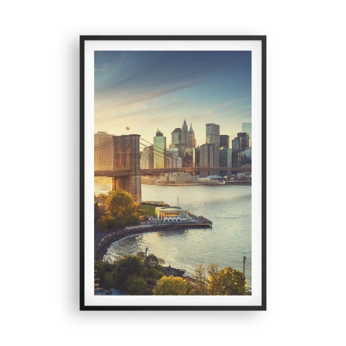 Affiche dans un cadre noir - Poster - L'aube de la grande ville - 61x91 cm