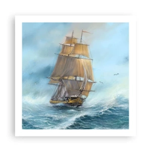 Affiche - Poster - Se précipitant sur les vagues - 60x60 cm