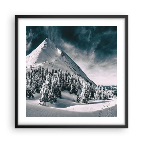 Affiche dans un cadre noir - Poster - Le pays de la neige et de la glace - 50x50 cm