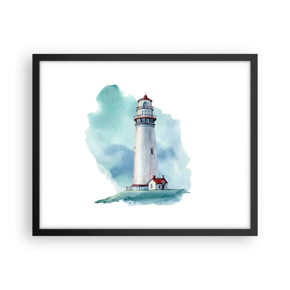 Affiche dans un cadre noir - Poster - La douce sœur du bleu - 50x40 cm