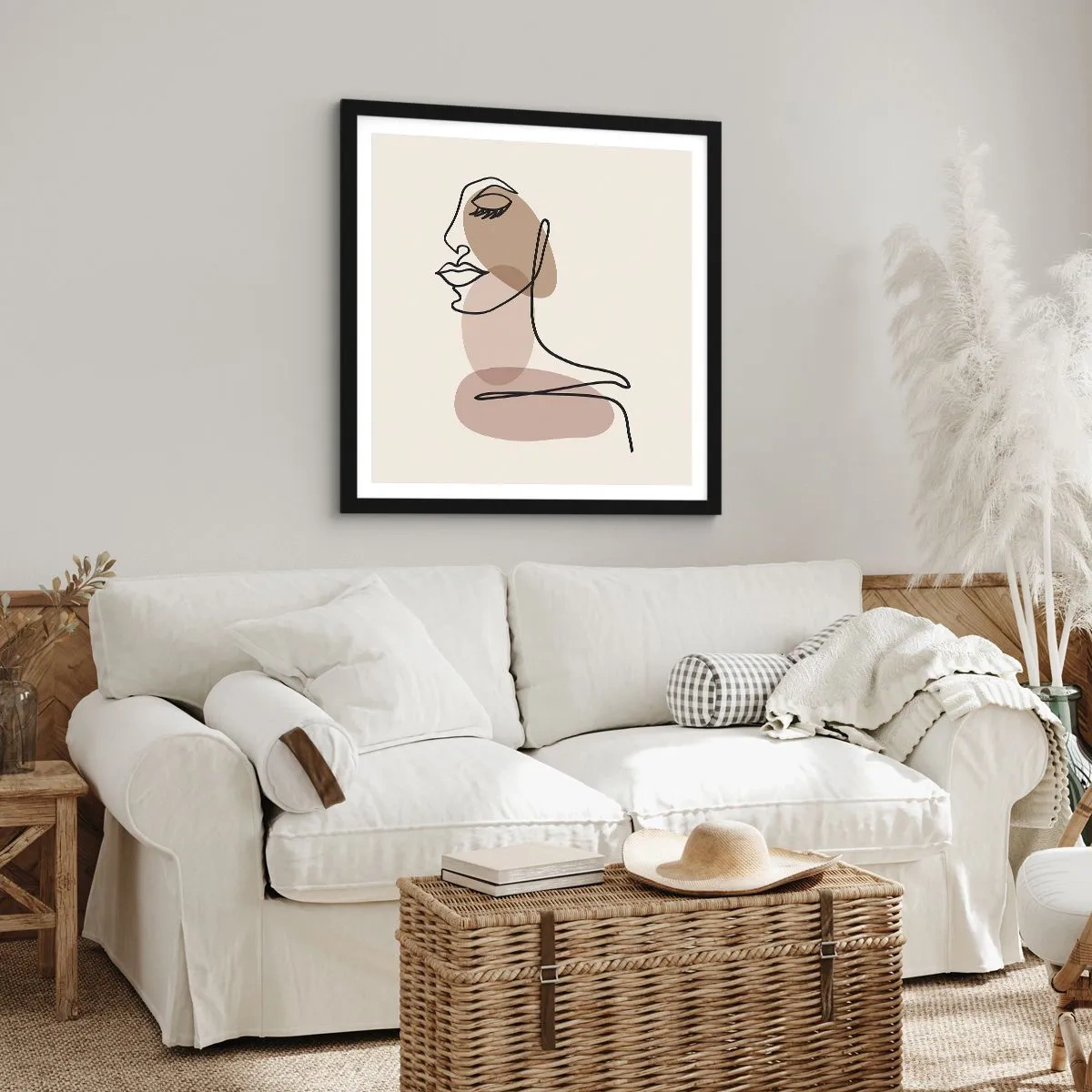 Affiche dans un cadre noir - Poster - Une certaine ligne de beauté - 40x40 cm