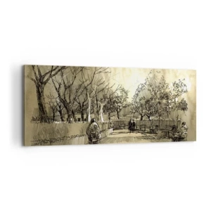 Impression sur toile - Image sur toile - Un moment arrêté avec une plume - 100x40 cm
