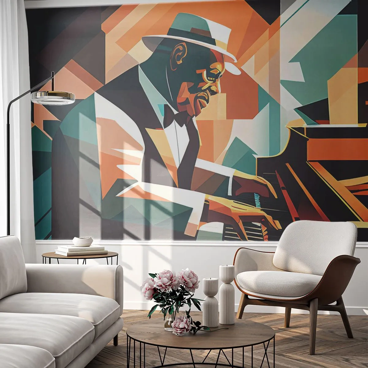 Papier Peint Photo Standard Eco - C’est tout le jazz - Piano, Piano, Cubisme - 150x105 cm