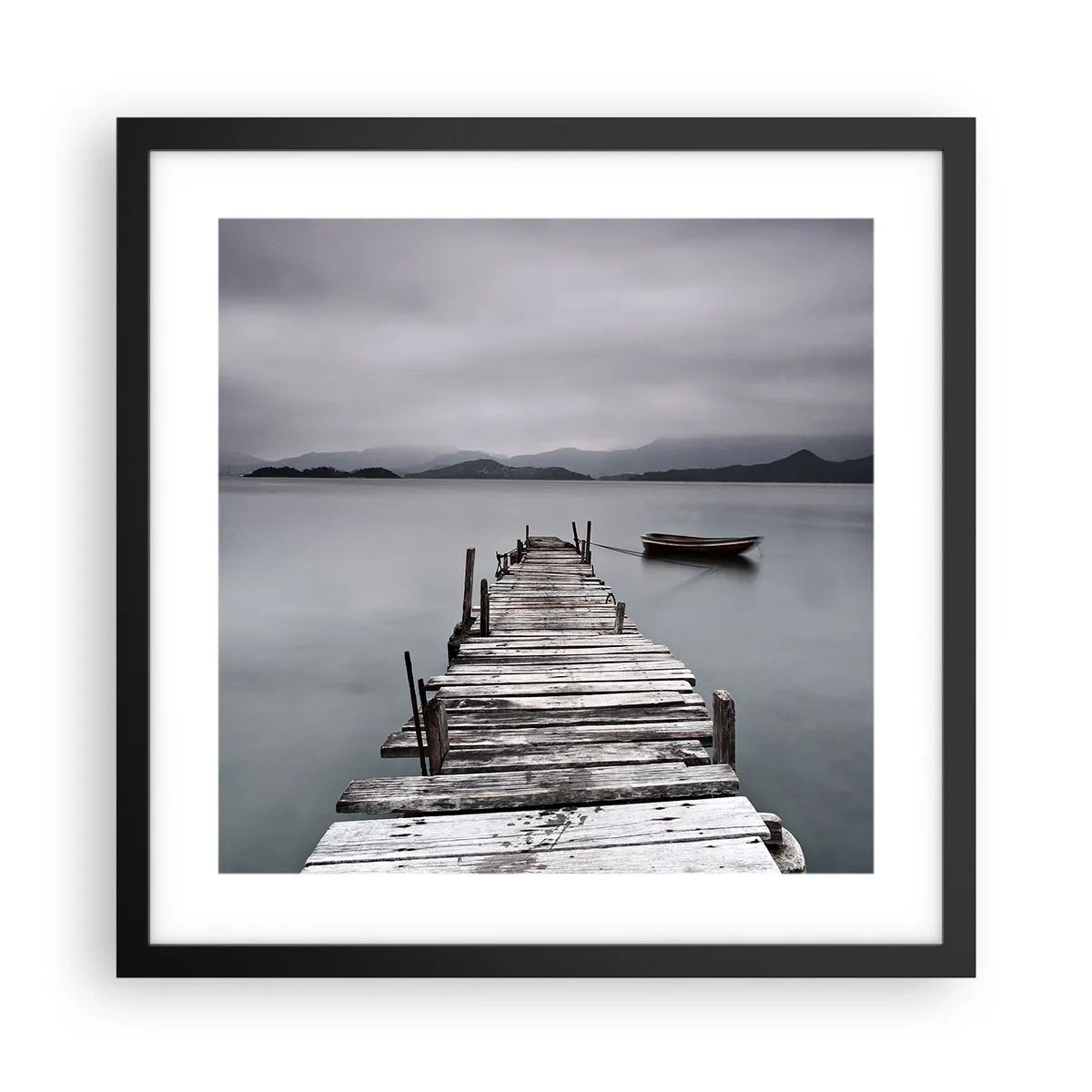 Affiche dans un cadre noir - Poster - Tu peux partir demain - 40x40 cm