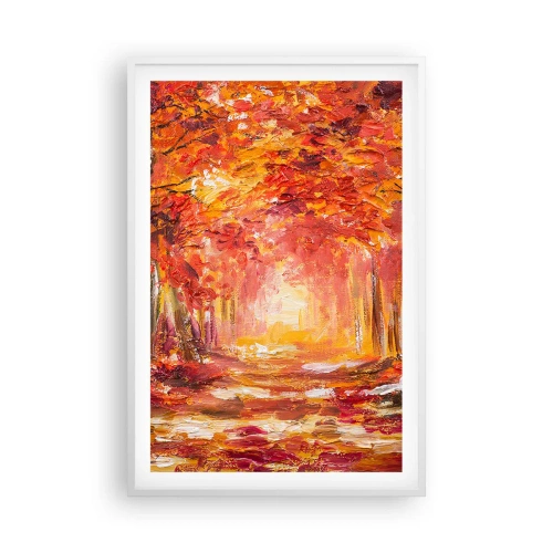 Affiche dans un cadre blanc - Poster - Forêt de cuivre - 61x91 cm