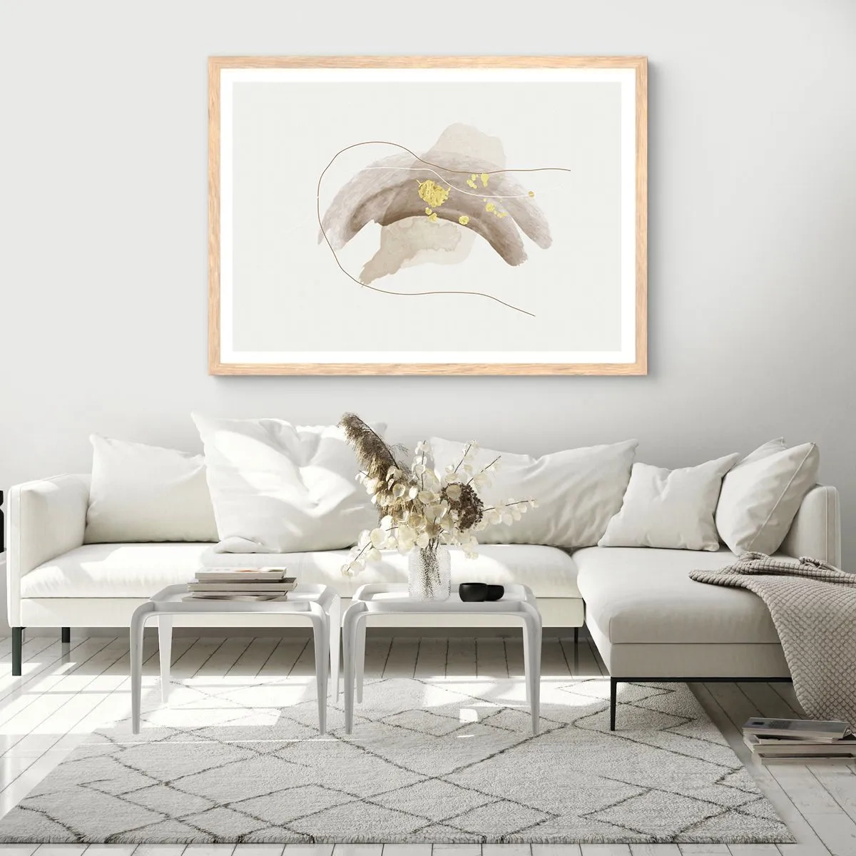 Affiche dans un chêne clair - Poster - rencontré dans l'espace - 100x70 cm