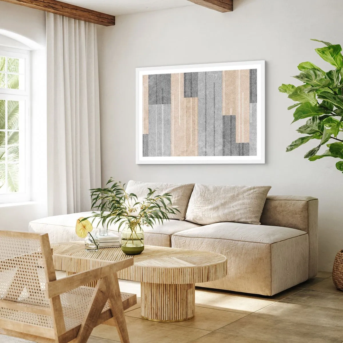 Affiche dans un cadre blanc - Poster - Composition : se tenir droit - 40x30 cm