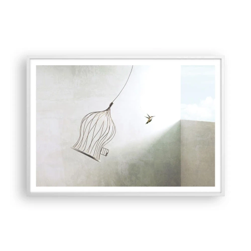 Affiche dans un cadre blanc - Poster - Dans son élément - 100x70 cm