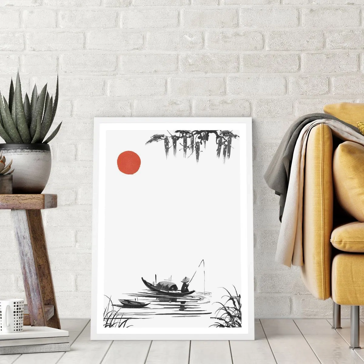 Affiche dans un cadre blanc - Poster - Après-midi asiatique - 30x40 cm