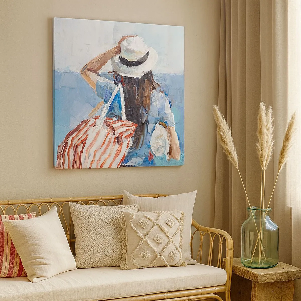 Impression sur toile - Image sur toile - Bienvenue à vos vacances - 30x30 cm