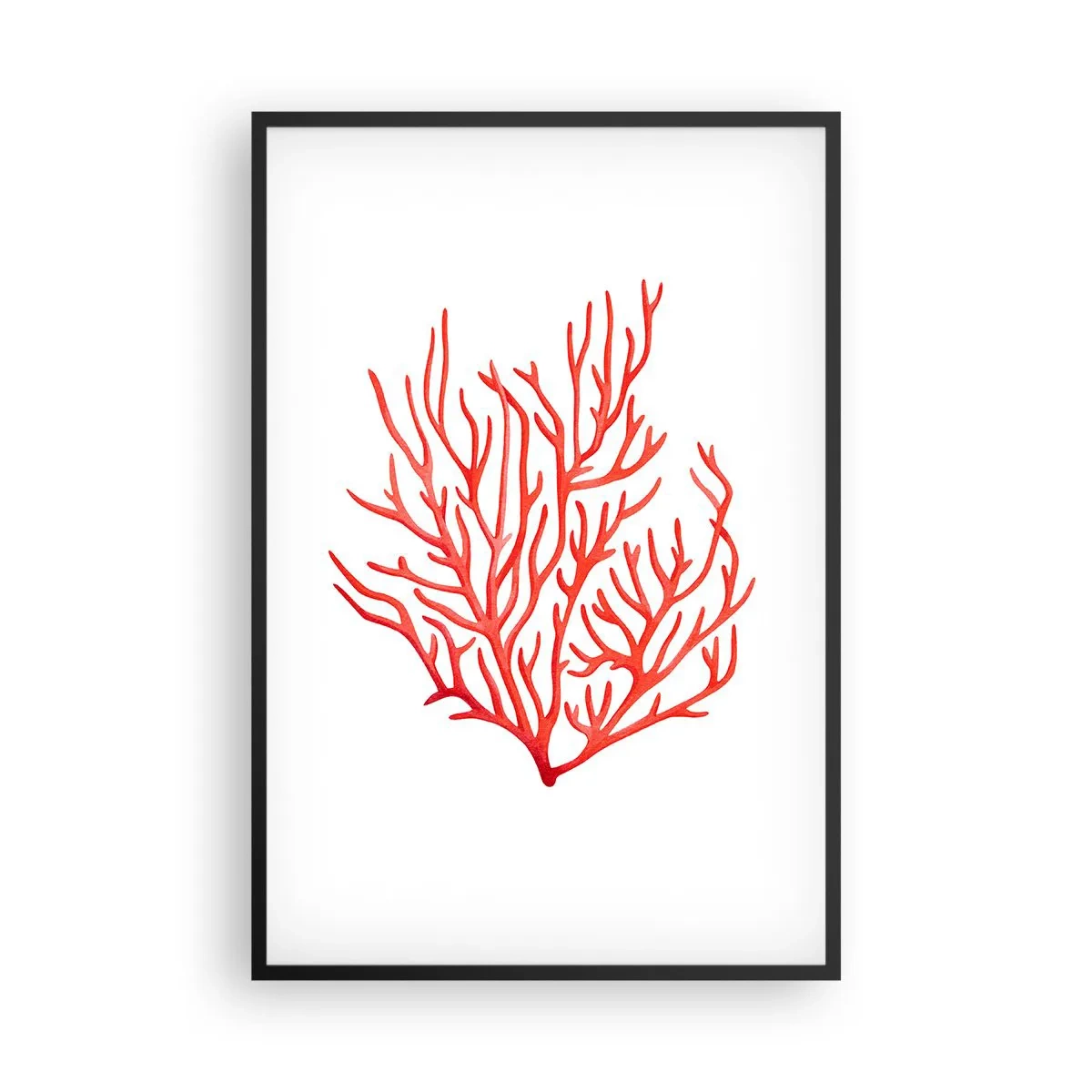 Affiche dans un cadre noir - Poster - Filigrane de corail - 61x91 cm