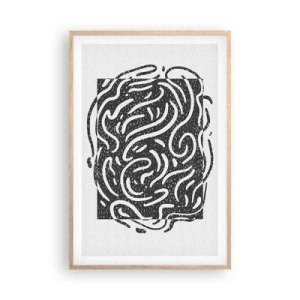 Affiche dans un chêne clair - Poster - Abstraction : la danse de la joie - 61x91 cm