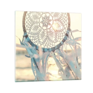 Impression sur verre - Image sur verre - Totem en dentelle - 40x40 cm