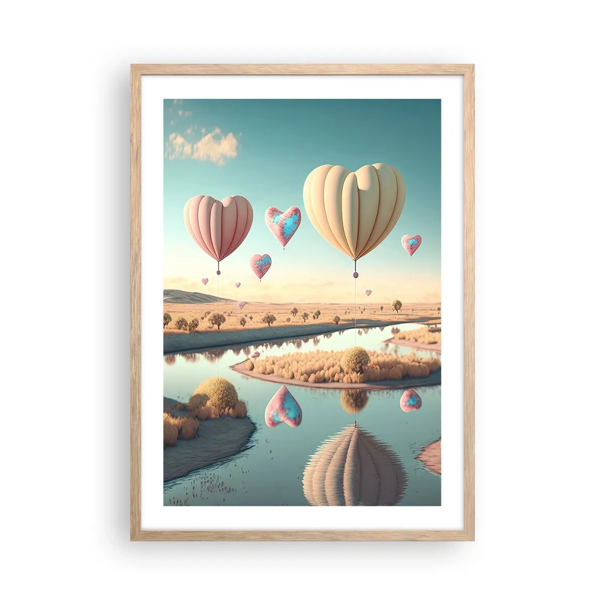Affiche dans un chêne clair - Poster - L'amour te permet de t'élever - 50x70 cm