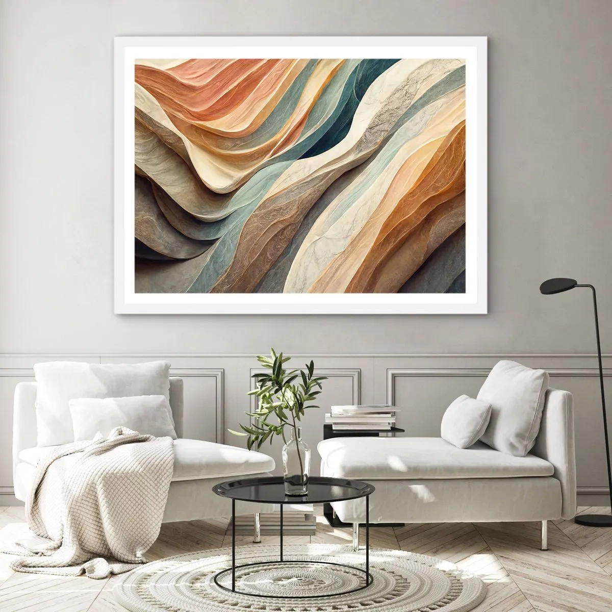 Affiche dans un cadre blanc - Poster - Le moment avant le changement - 100x70 cm