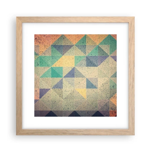 Affiche dans un chêne clair - Poster - République des triangles - 30x30 cm