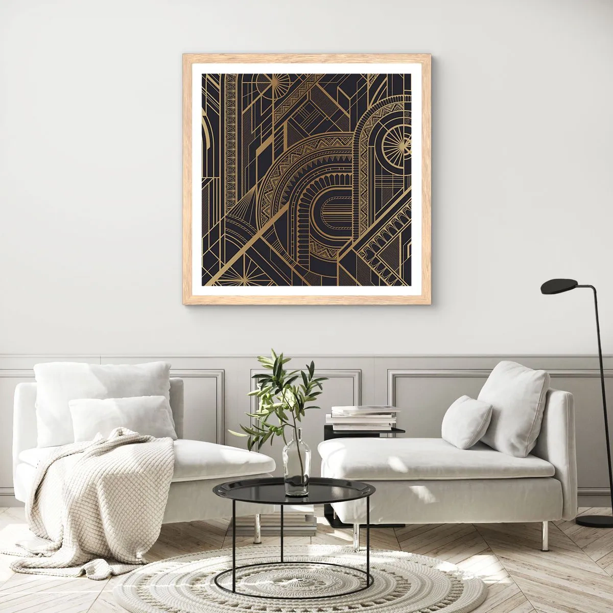 Affiche dans un chêne clair - Poster - Concept, idée, plan - 40x40 cm